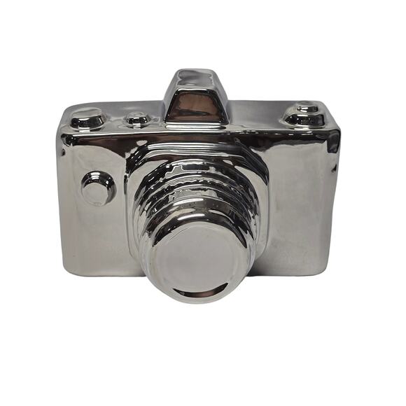 Silver Metal Ceramic Decorative Retro 35mm Camera for Display Paper Weight Photo - Picture 1 of 11